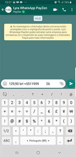 Pagamento WhatsApp