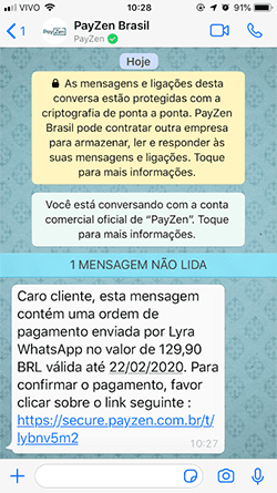 Pagamento WhatsApp