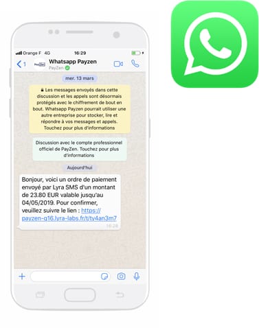 paiement WhatsApp