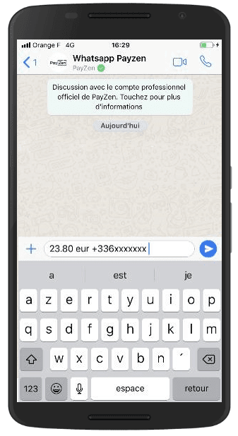Ordre de paiement : whatsapp