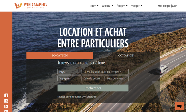 Paiement site location campingcar